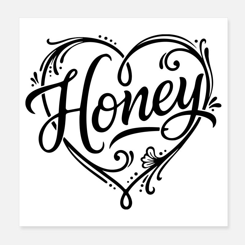 Style de tatouage calligraphique Honey Poster 20 x 20 cm