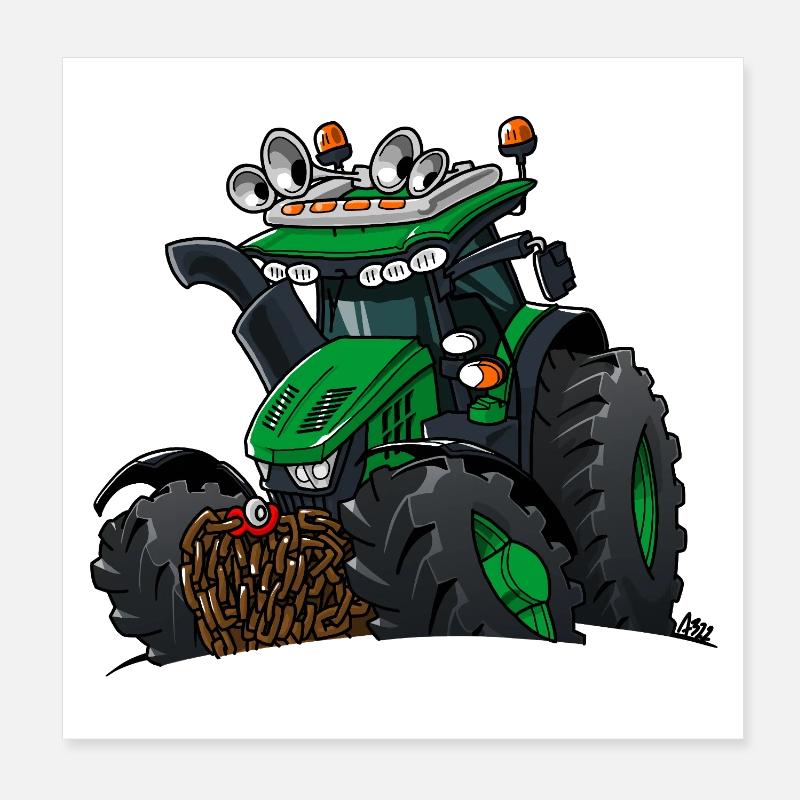 1095_GroeneTrekker - Poster 8" x 8" (20x20 cm) - white