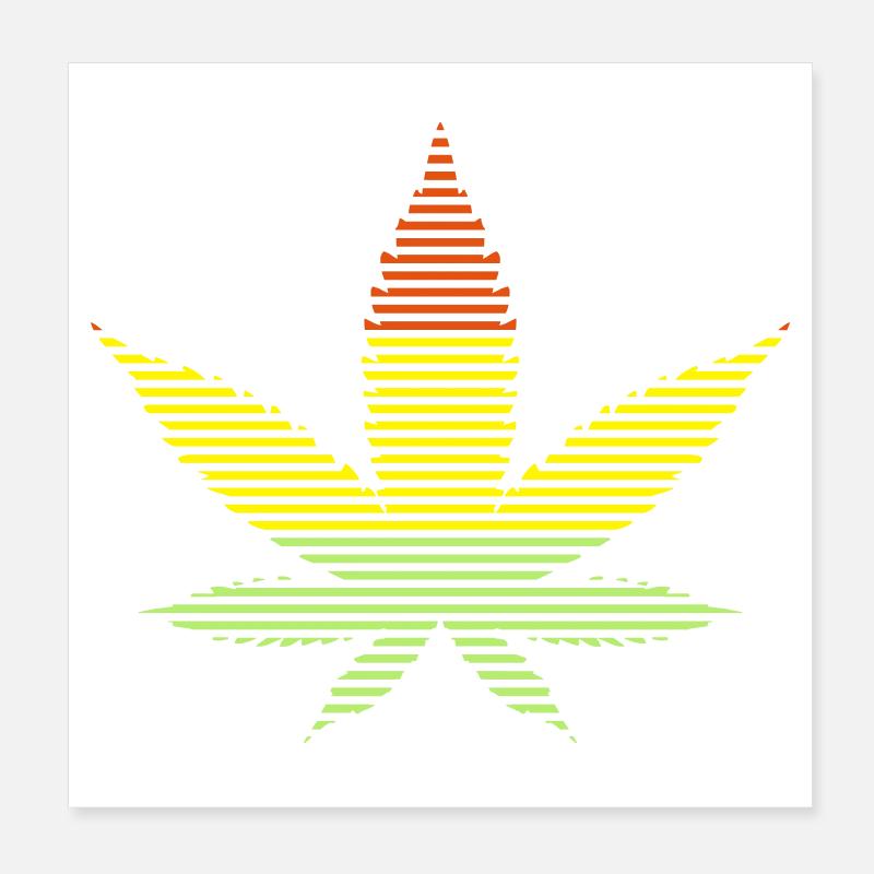 Cannabis-Blatt Poster 20x20 cm