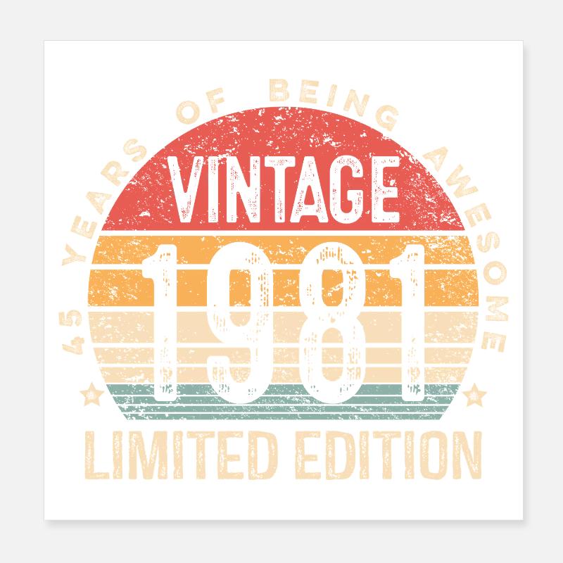 Millésime 1981 Edition Limitée Poster 20 x 20 cm