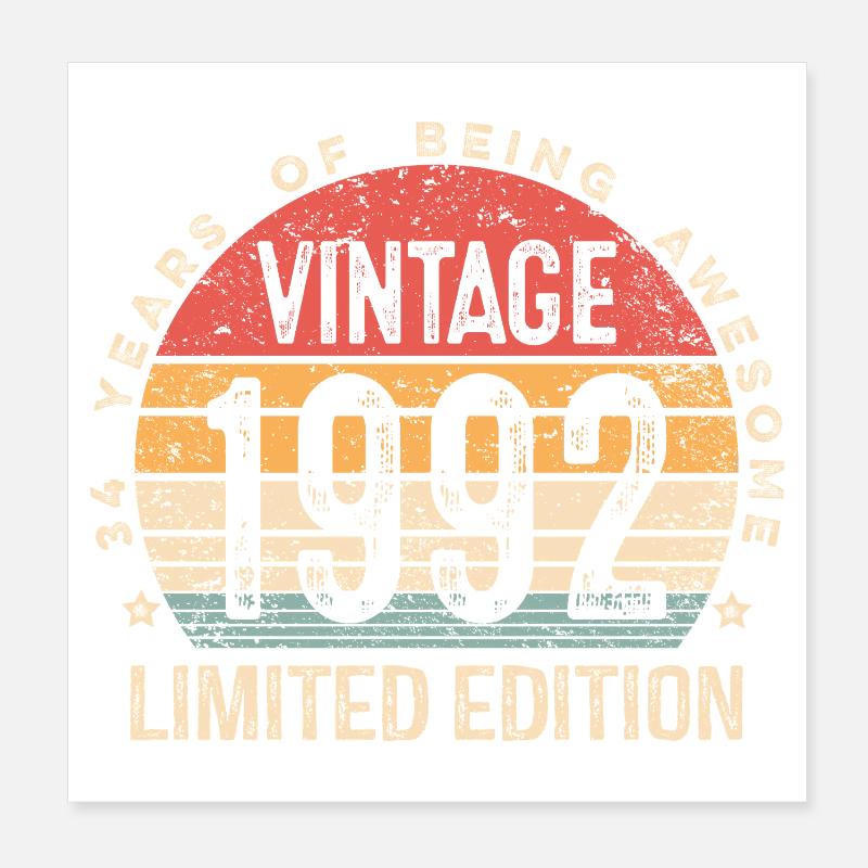 Édition limitée 1992 Édition limitée 34e anniversaire Poster 20 x 20 cm