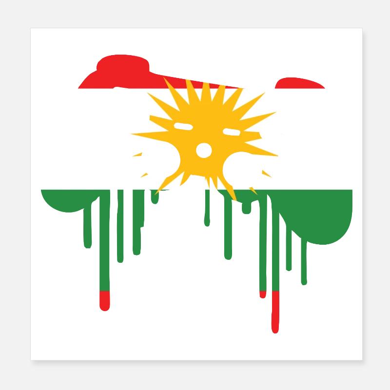 Kurdish gaming flag Poster 8" x 8" (20x20 cm)