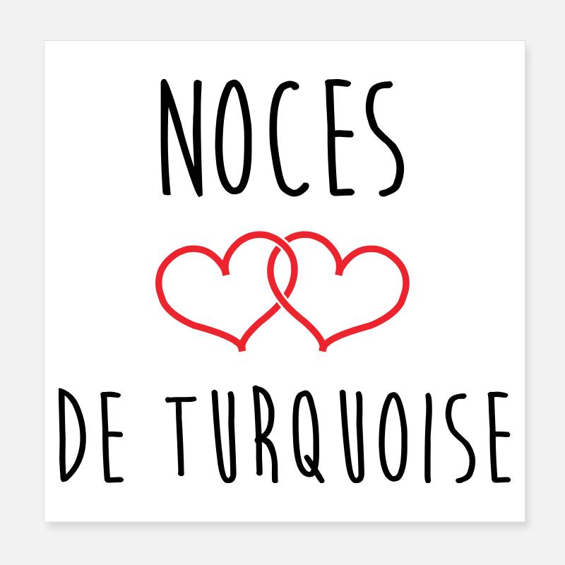 Noces de Turquoise 18 ans de mariage Poster 20 x 20 cm