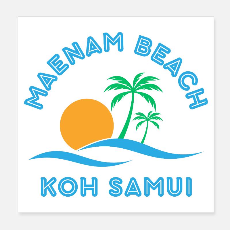 Plage de Mae Nam Koh Samui Poster 20 x 20 cm