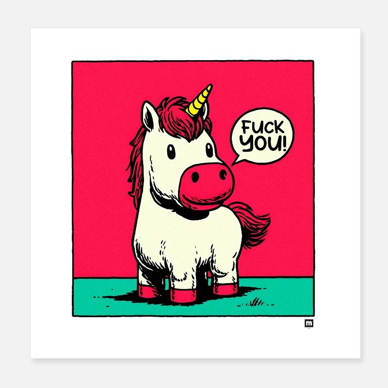 Provocation punk de la licorne Poster 20 x 20 cm