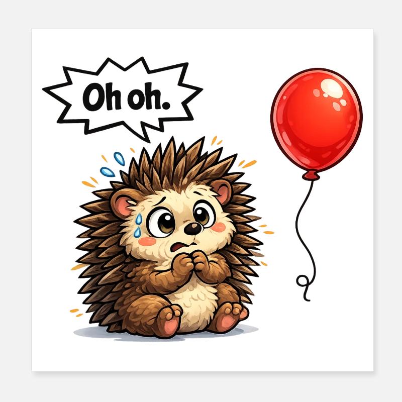 Idée de cadeau de hérisson mignon avec humour Poster 20 x 20 cm