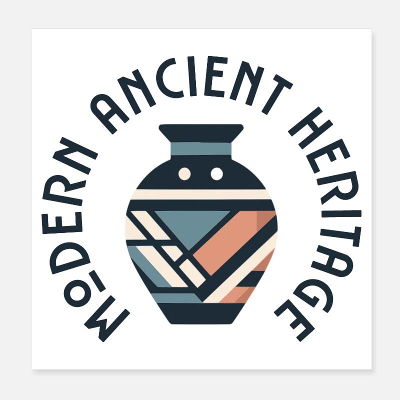 Modern Ancient Heritage – Geometric Vase Poster 8" x 8" (20x20 cm)