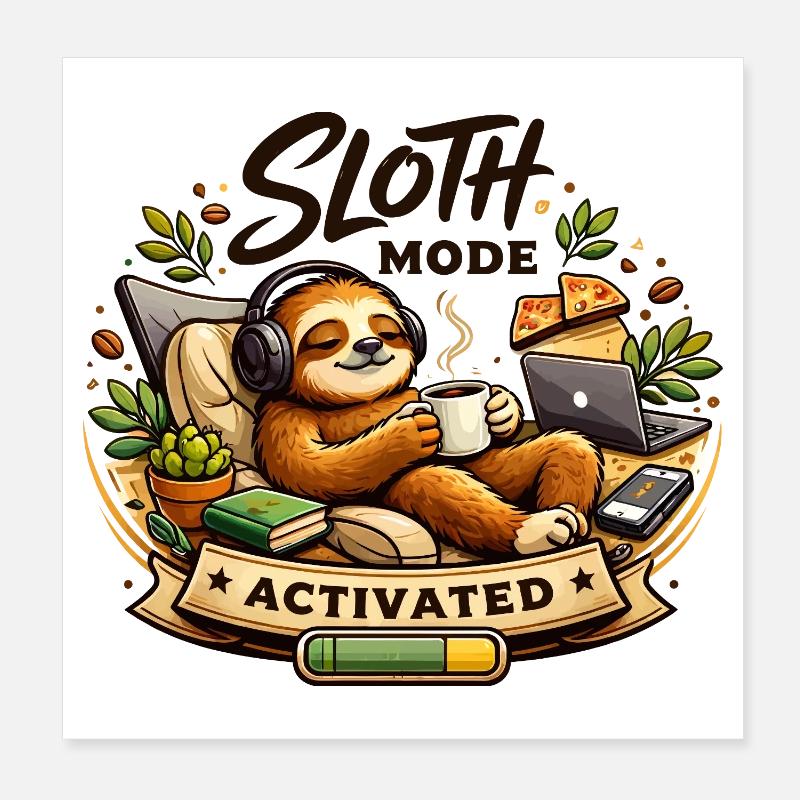 Trägheitsmodus aktiviert: Cozy Tech Poster 20x20 cm