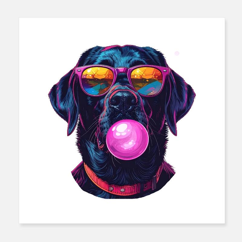 Labbie mit Bubblegum Poster 20x20 cm