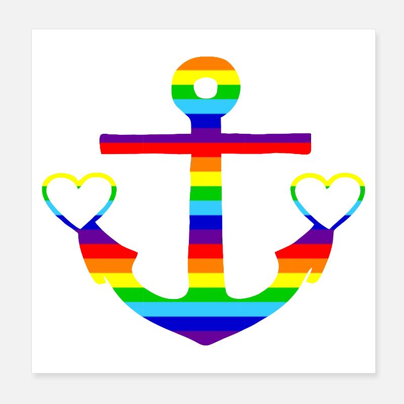 Anker-Bunt Poster 20 x 20 cm