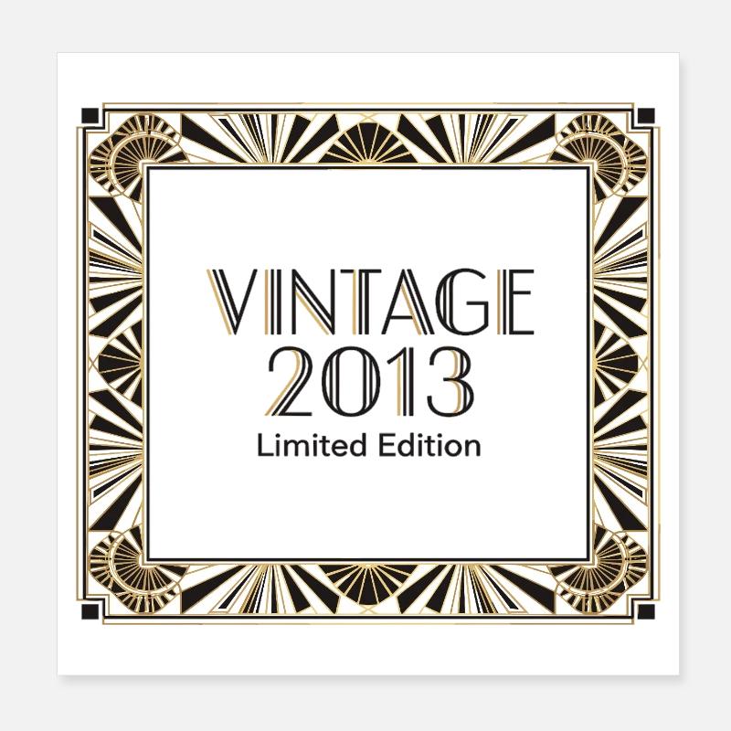Anniversaire Art déco édition limitée vintage 2013 Poster 20 x 20 cm