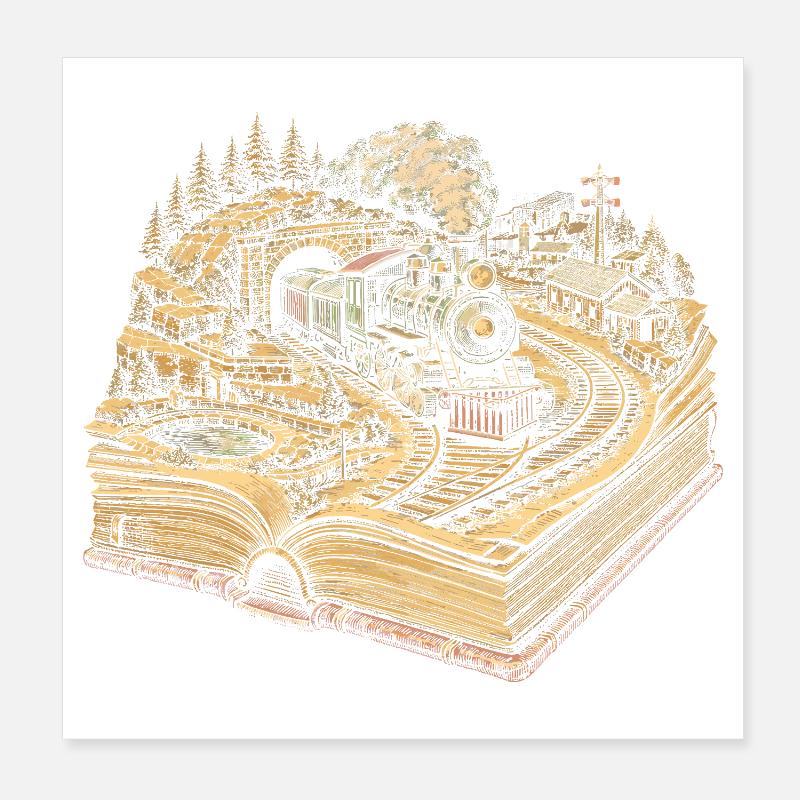 Model Railway Railway Poster 8" x 8" (20x20 cm)