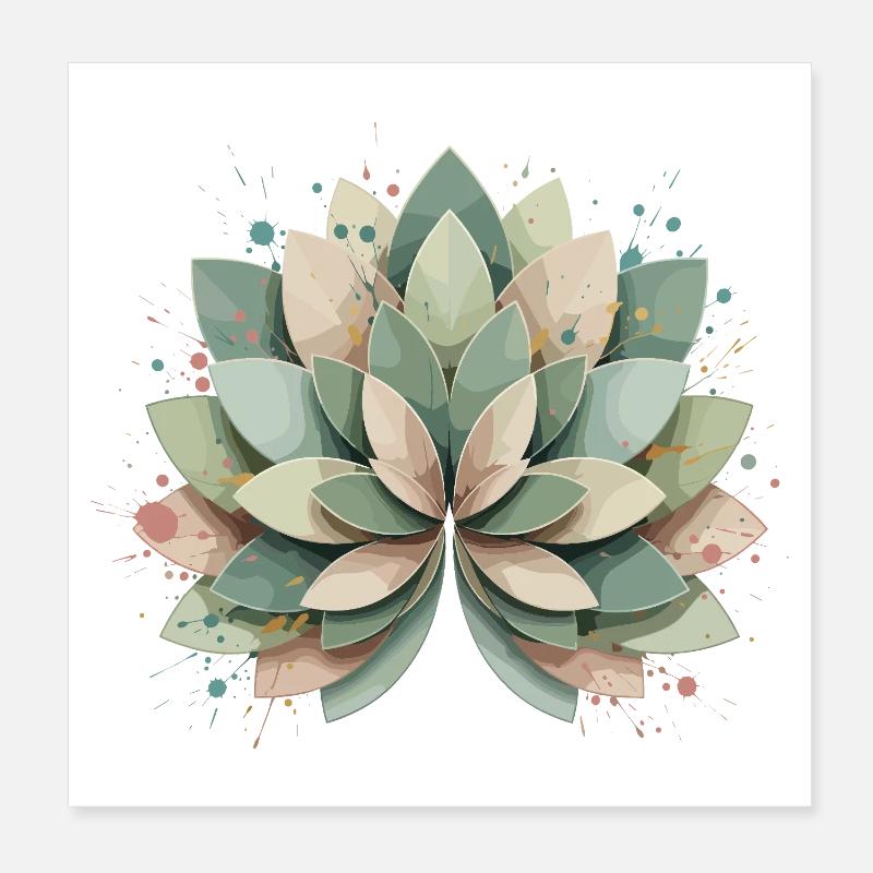 Rosette succulente pastel Poster 20 x 20 cm