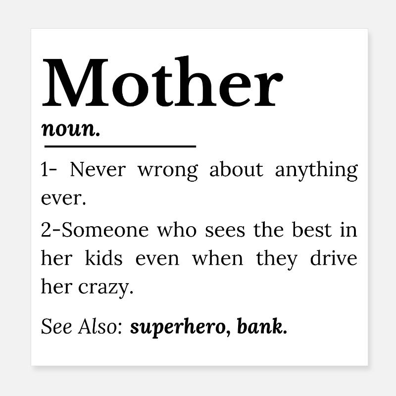 Mutterdefinition Poster 20x20 cm