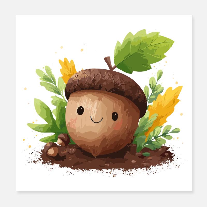 Ami du gland d’automne et mignon Poster 20 x 20 cm