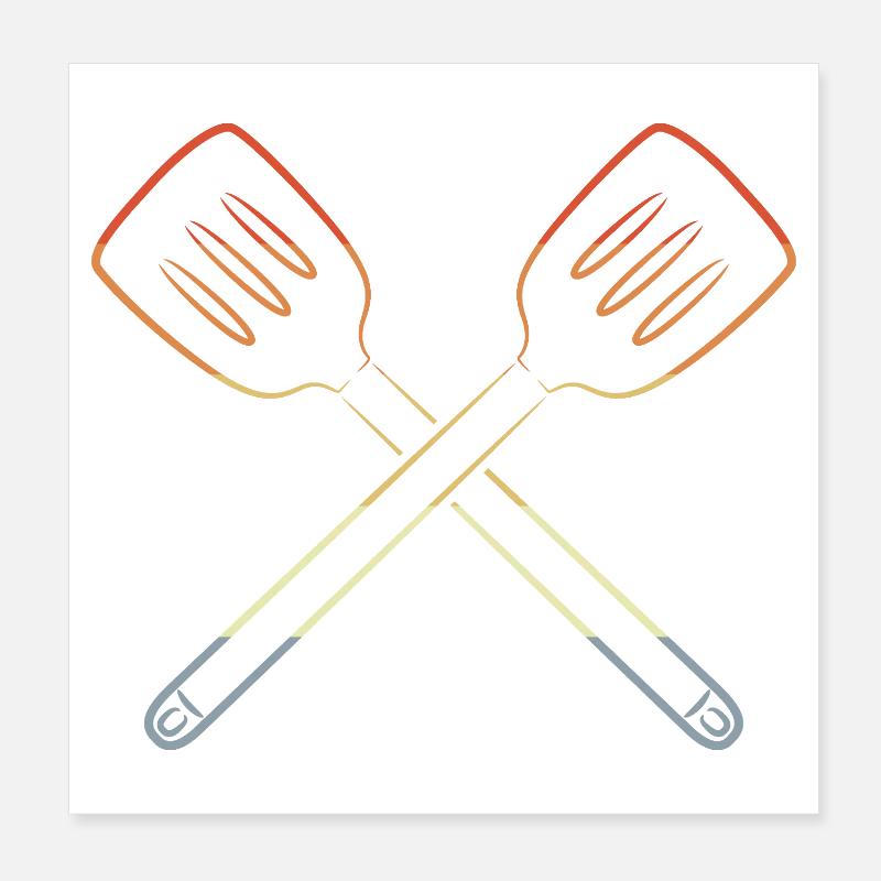 Slotted Spoon Drawing Poster 8" x 8" (20x20 cm)