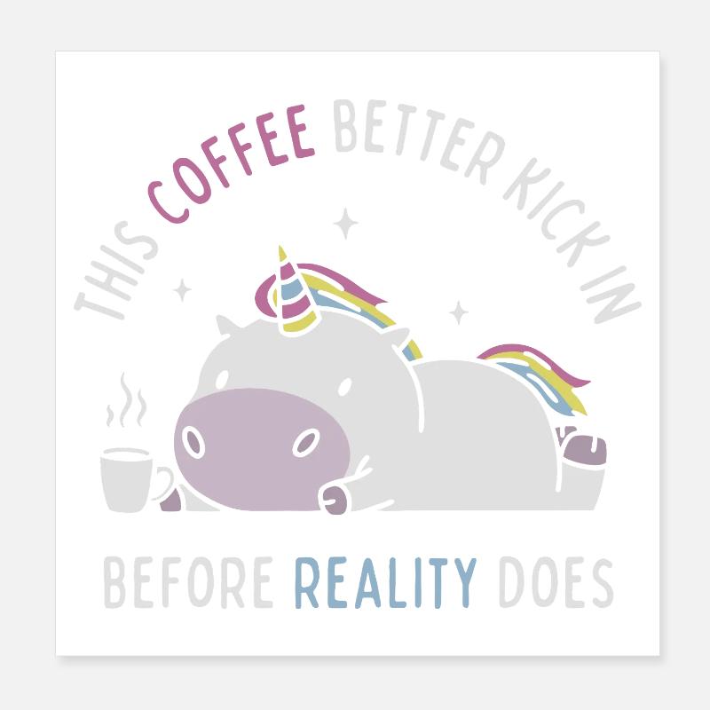 Le café avant la réalité Poster 20 x 20 cm