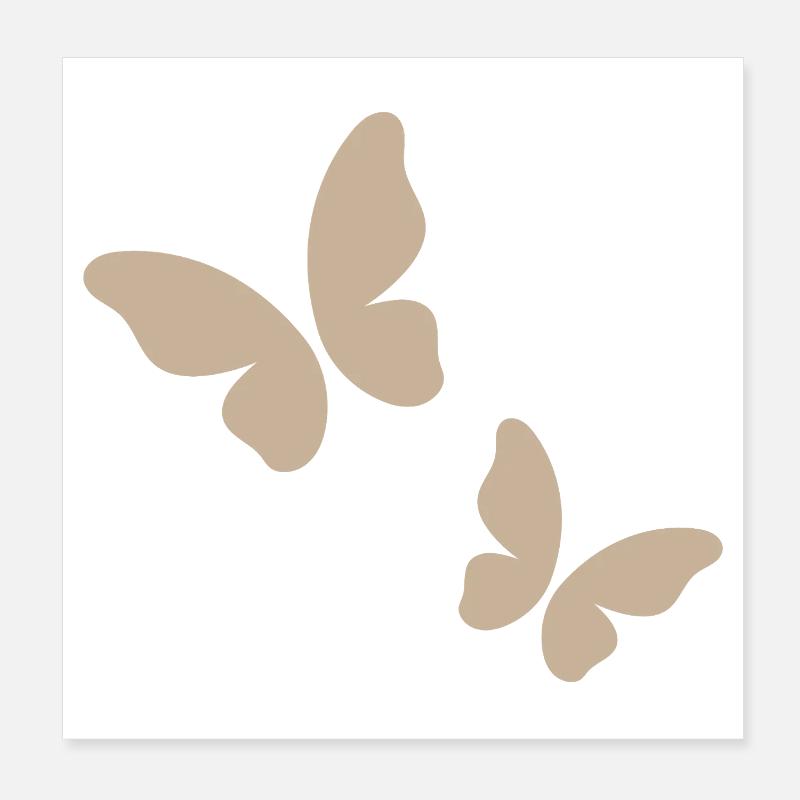Beige Schmetterling Muster Poster 20x20 cm