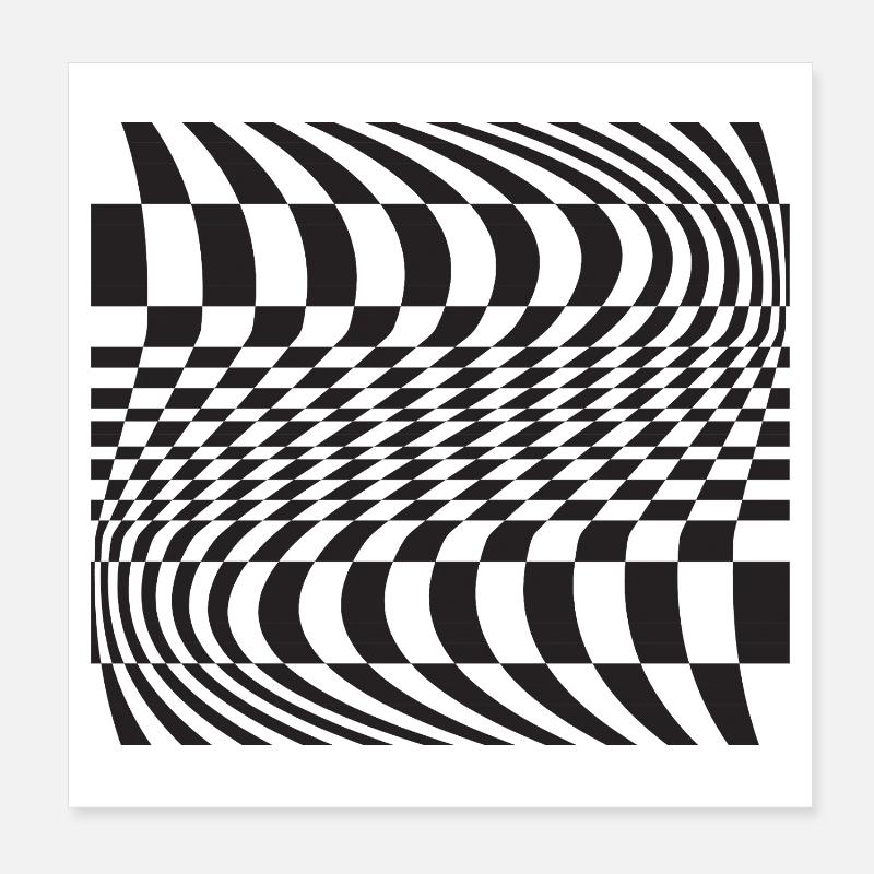 Optic Curve Grid Poster 8" x 8" (20x20 cm)