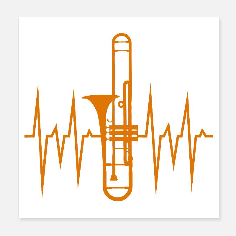 Trumpet Pulse Illustration Poster 8" x 8" (20x20 cm)