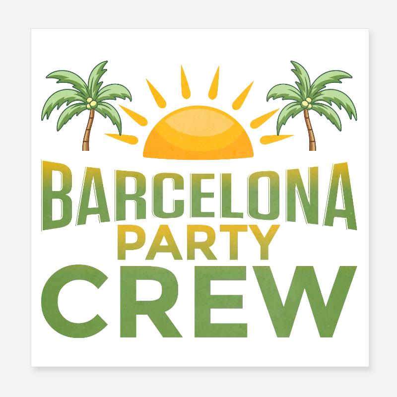 Barcelone Party Crew Poster 20 x 20 cm