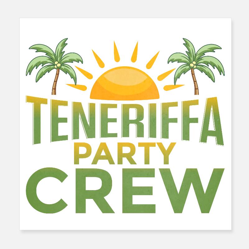 Tenerife Party Crew Poster 20 x 20 cm