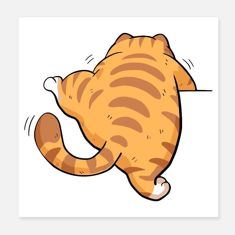 Chaton tabby en vue arrière Poster 20 x 20 cm