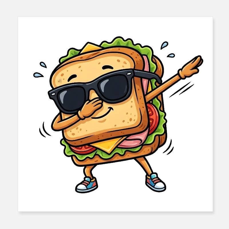 Dabbing Sandwich Poster 20x20 cm