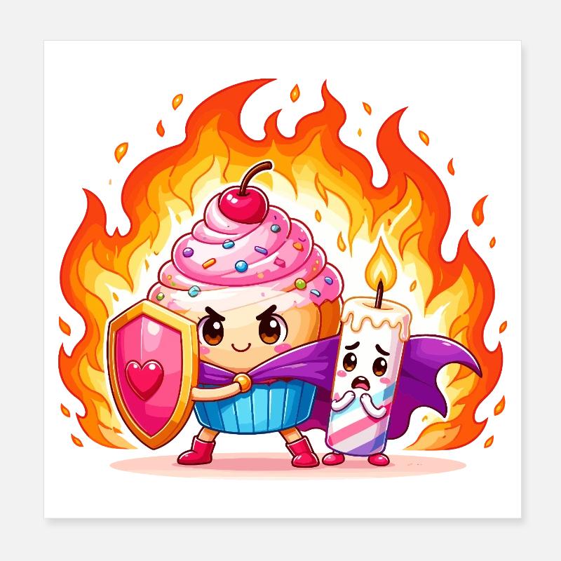 Feuerkuchenhelden Duo Poster 20x20 cm