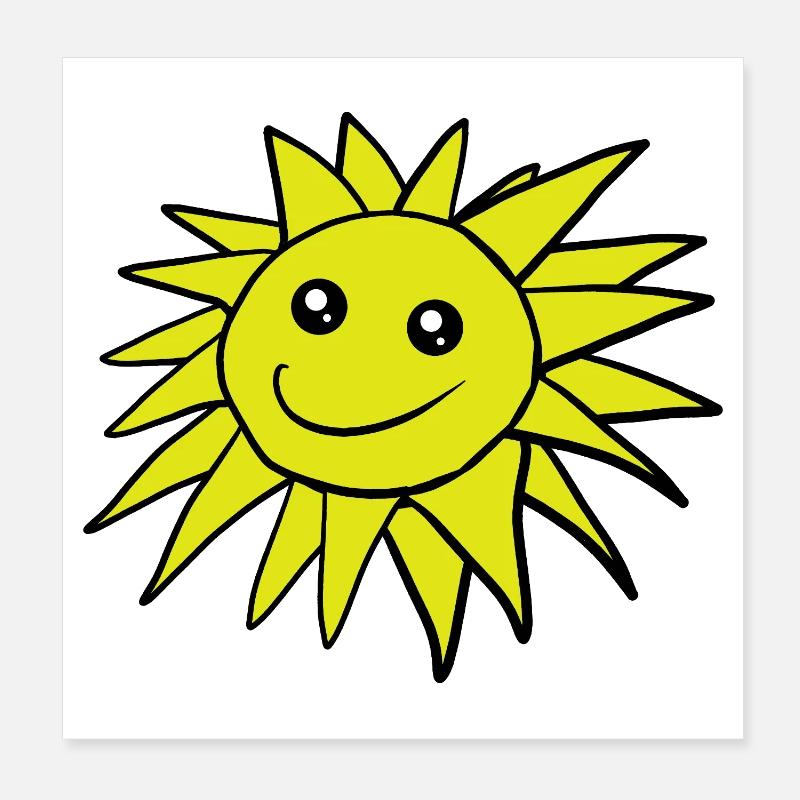 Soleil, sourire, visage, soleils, soleils Poster 20 x 20 cm