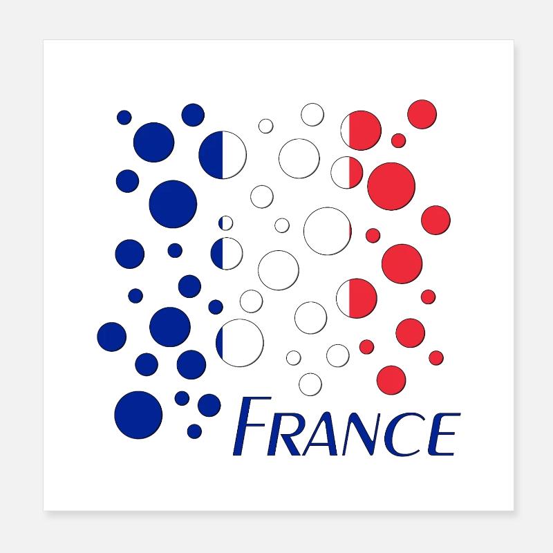 Motif français de points circulaires Poster 20 x 20 cm