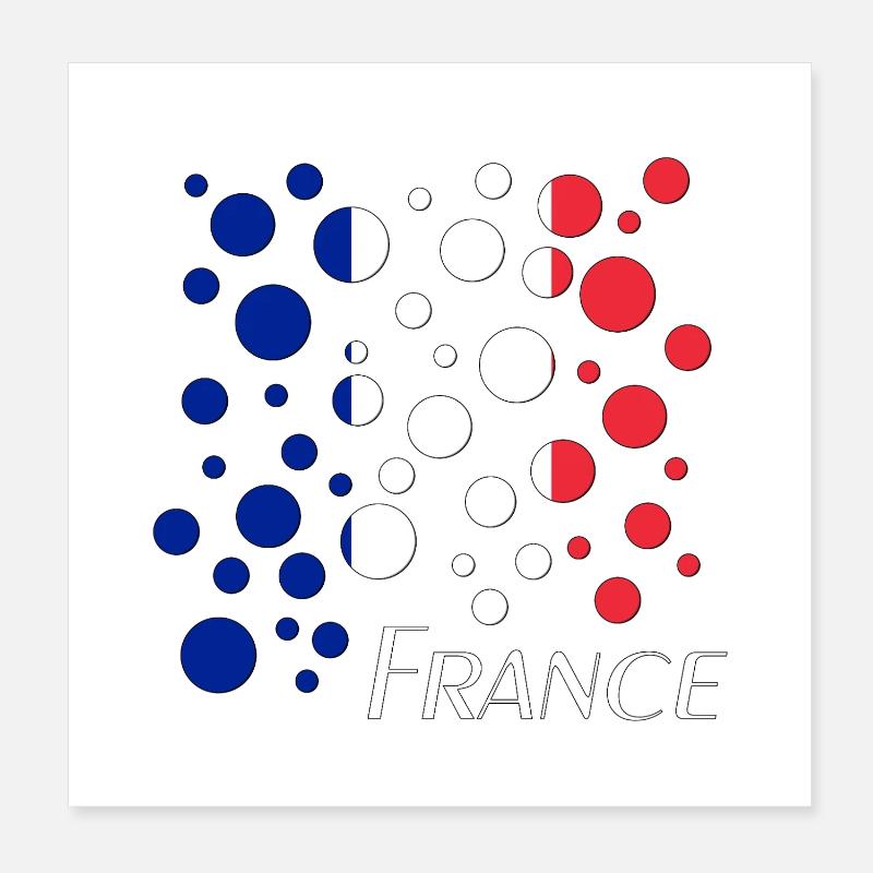 France Dot Spectrum Poster 20x20 cm