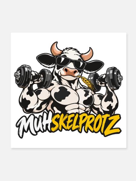 Muhskelprotz - Muskelprotz - Poster 20x20 cm - Weiß - Vorne