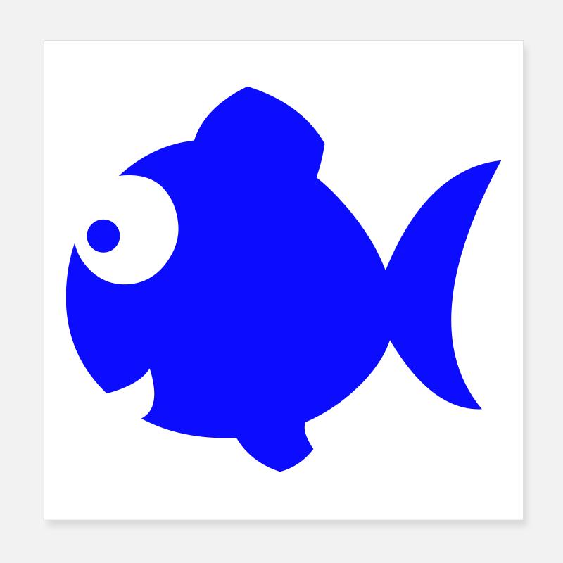 Poisson - Poster 20 x 20 cm - blanc