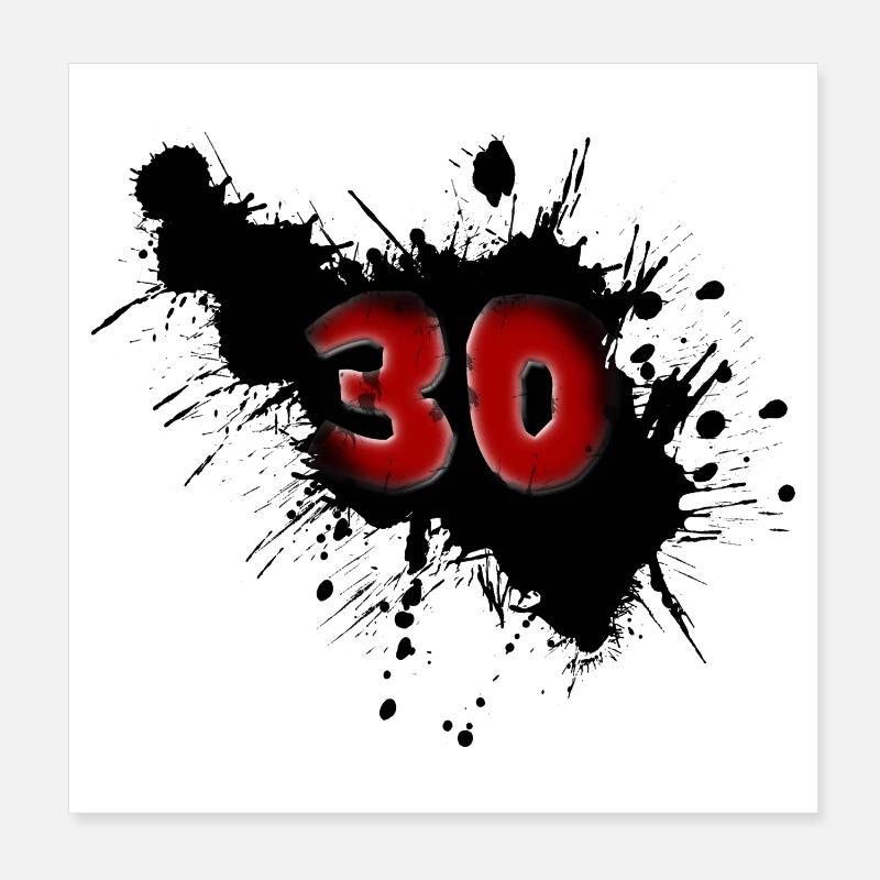 30th birthday Poster 8" x 8" (20x20 cm)