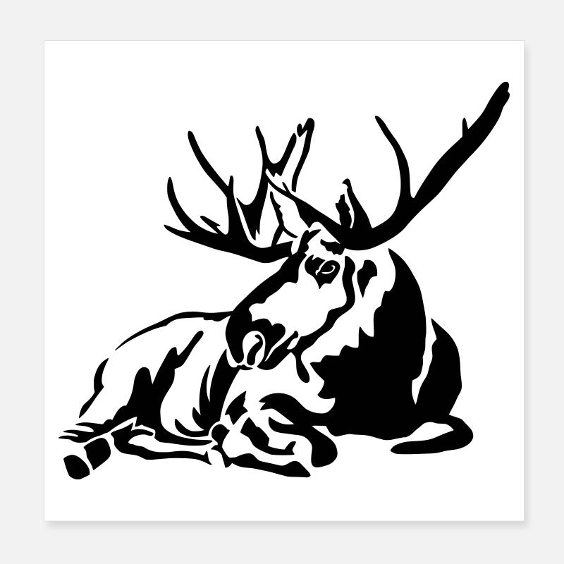 Moose Poster 20 x 20 cm