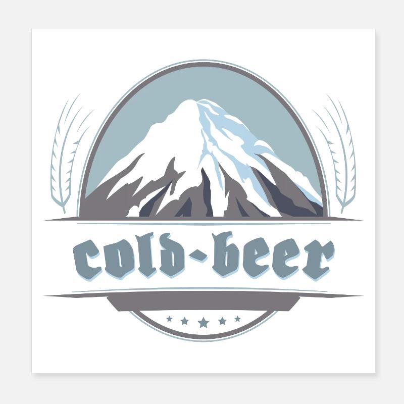 Cold Beer, Après-Ski Poster 20x20 cm