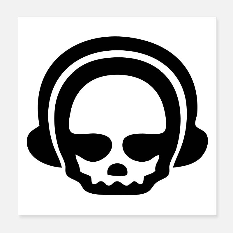 Headphone skull 1clr Poster 20x20 cm