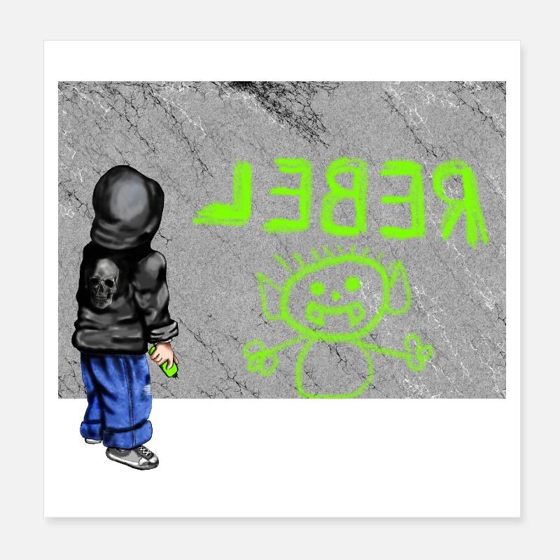 rebel - Poster 8" x 8" (20x20 cm) - white
