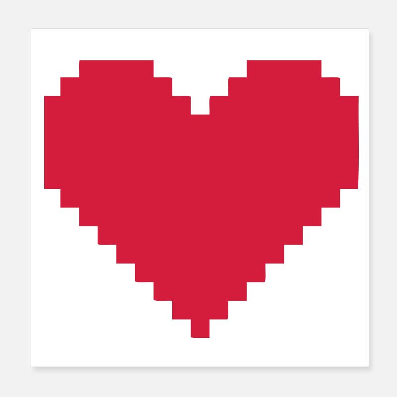 Herz aus Pixel Poster 20x20 cm