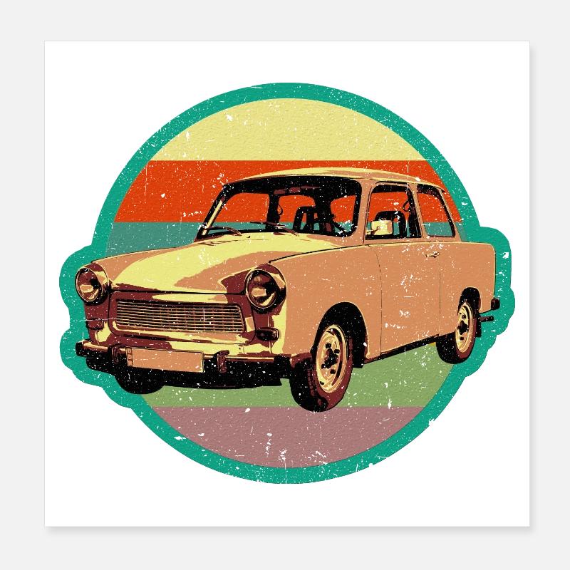 Design rétro Trabbi DDR cool en look usé Poster 20 x 20 cm