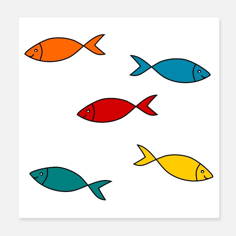 SARDINE. POISSON. POISSON D'AVRIL. MER. OCÉAN Poster 20 x 20 cm