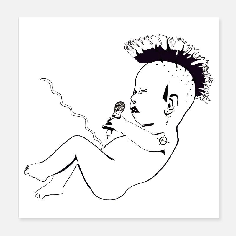 Punks not dead Poster 20x20 cm