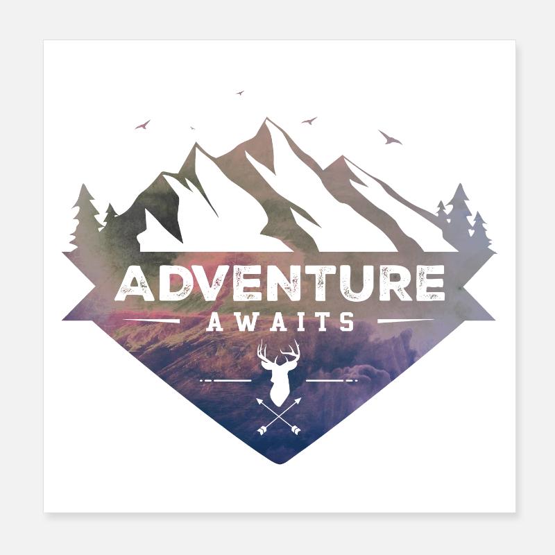 Adventure Awaits Poster 8" x 8" (20x20 cm)