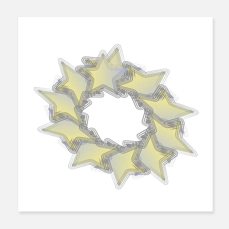 Muster Sternenkreis effect Poster 20x20 cm