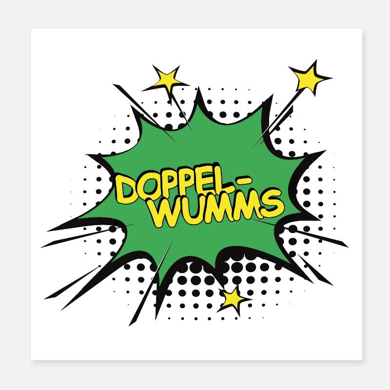 Doppelwumms Comic Style Poster 20x20 cm