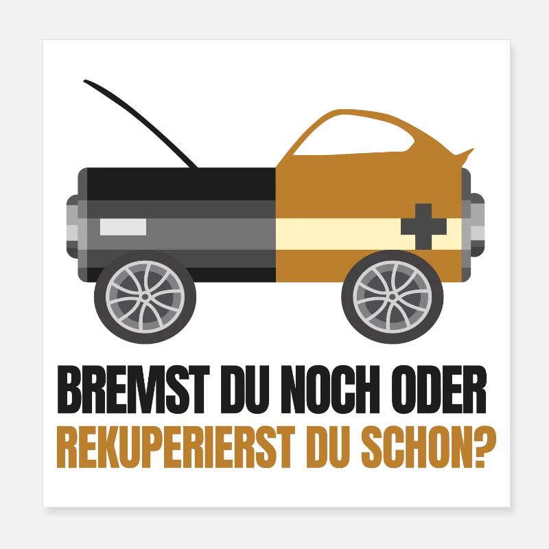 E-Autofahrer Poster 20x20 cm