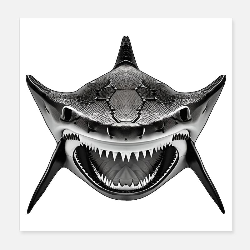 Shark with open mouth Poster 8" x 8" (20x20 cm)