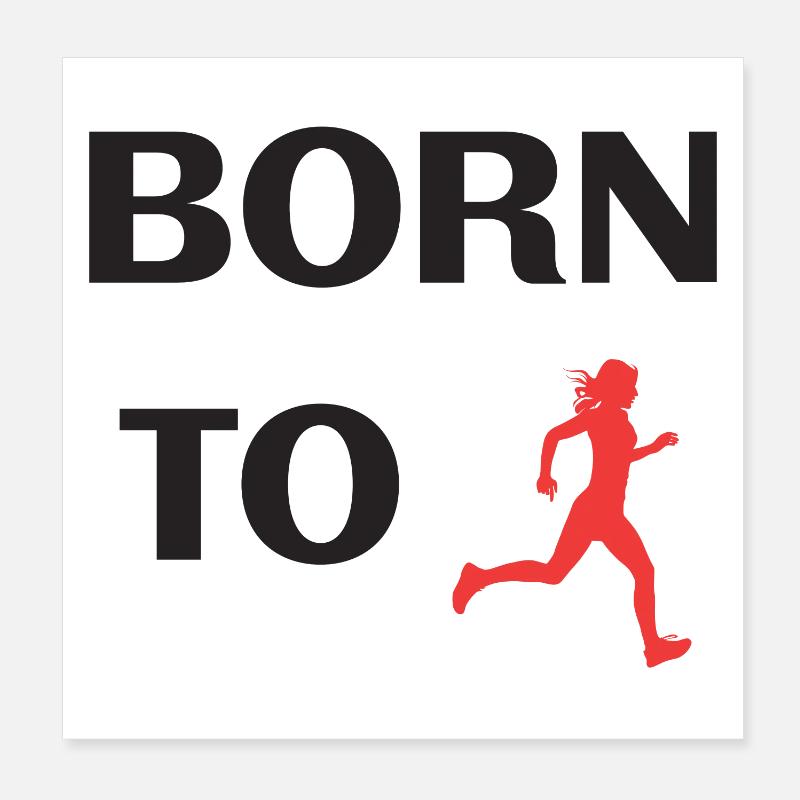 Né pour courir Poster 20 x 20 cm