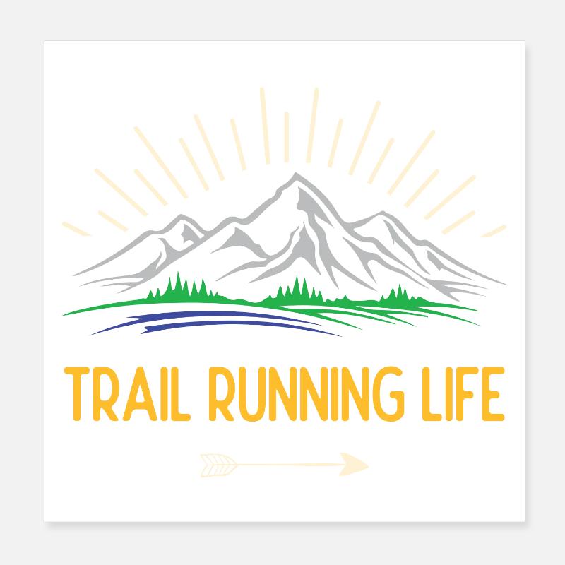 Trailrunning-Leben - Poster 20x20 cm - Weiß